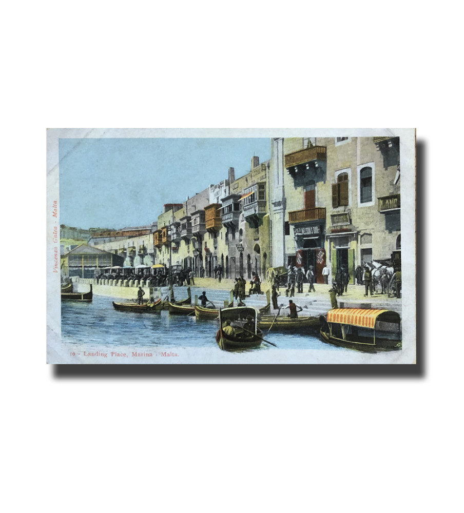 Malta Postcard Vincenzo Galea Landing Place Undivided Back Signed