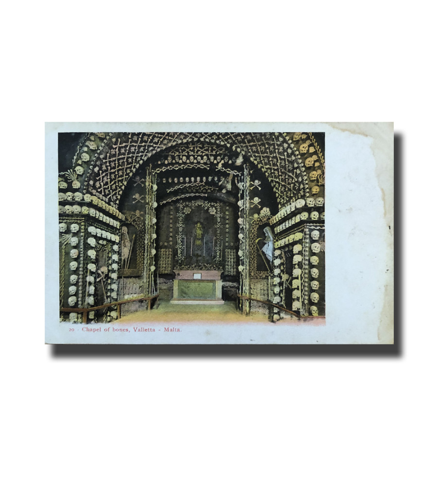 Malta Postcard Vincenzo Galea Chapel of Bones New Unappropriated Undivided Back V2