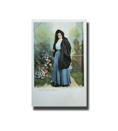 Malta Postcard Vincenzo Galea Country Woman New Unappropriated Undivided Back V2