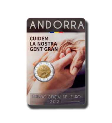 2021 Andorra The Old Population 2 Euro Coin Card