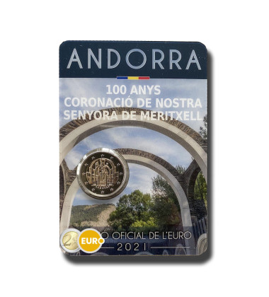 2021 Andorra 100th Anniversary of the Coronation of Our Lady of Meritxell 2 Euro Coin Card