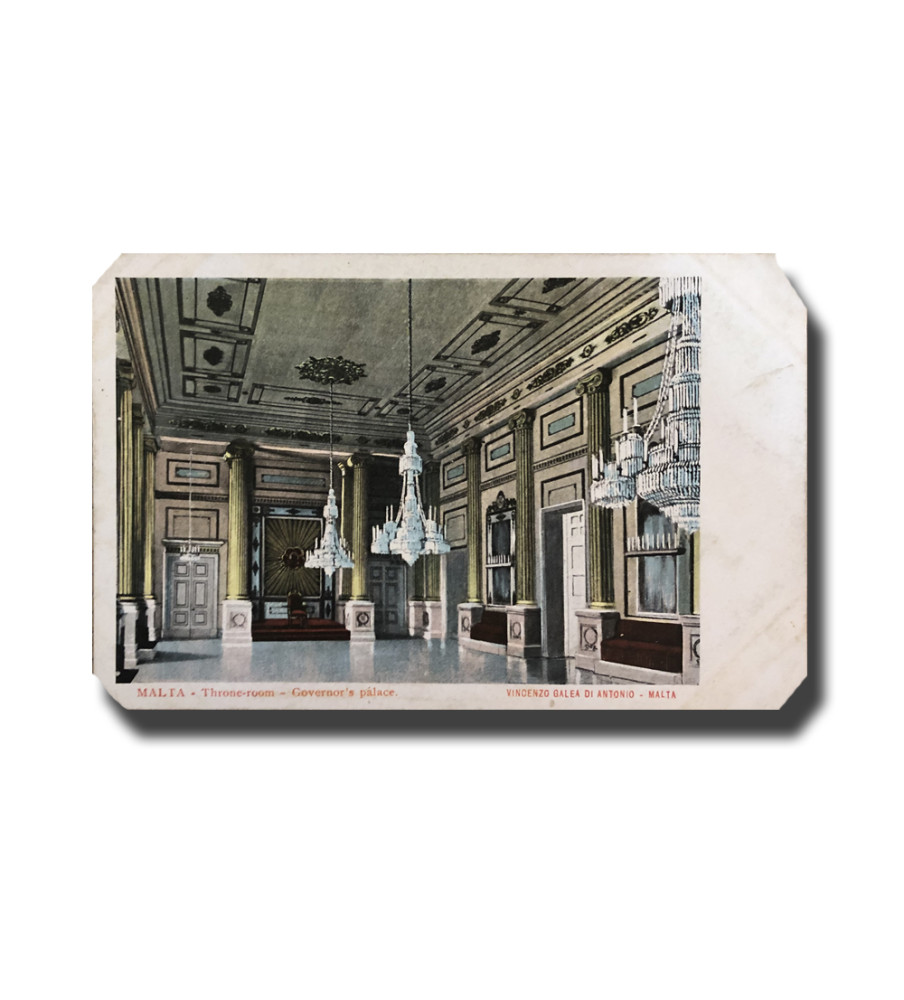 Malta Postcard Vincenzo Galea Di Antonio Throne Room New Undivided Back