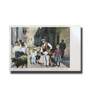 Malta Postcard Vincenzo Galea Di Antonio Milk Seller Undivided Back