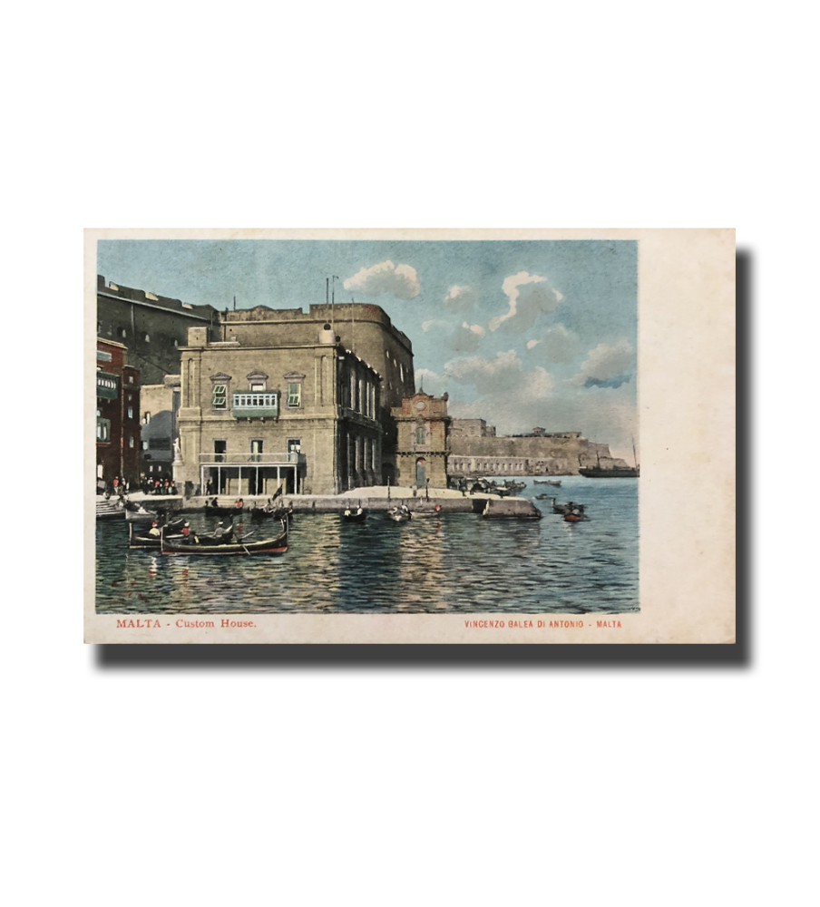 Malta Postcard Vincenzo Galea Di Antonio Custom House Undivided Back