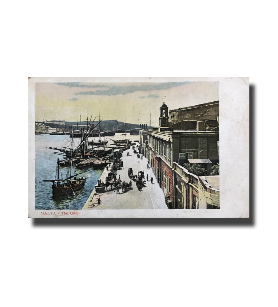 Malta Postcard Vincenzo Galea The Quay Unused Undivided Back