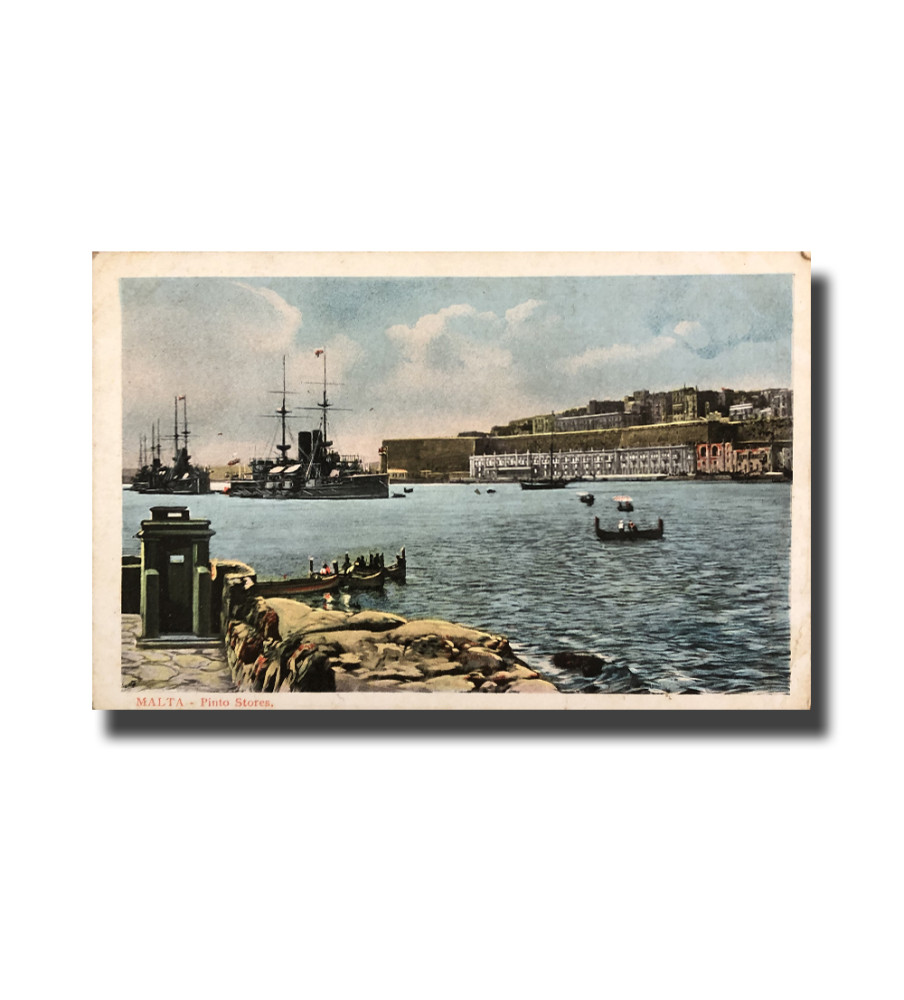 Malta Postcard Vincenzo Galea Pinto Stores Valletta Unused Undivided Back