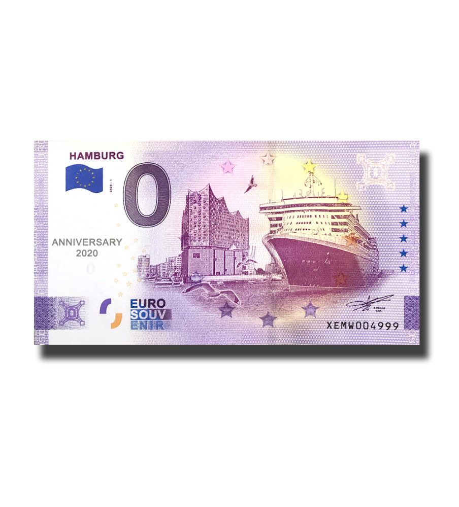 Anniversary 0 Euro Souvenir Banknote Hamburg Germany XEMW 2020-1