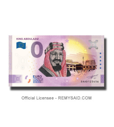 0 Euro Souvenir Banknote King Abdulaziz Saudi Arabia SAAD 2022-1