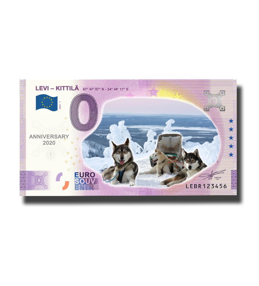 Anniversary 0 Euro Souvenir Banknote Levi-Kittila Colour Finland LEBR 2022-1