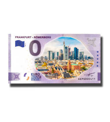 0 Euro Souvenir Banknote Frankfurt- Romerberg Germany XEPS 2021-2