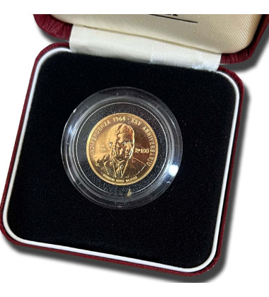 1989 Malta 25th Anniversary Independence LM 100 Gold Coin Brilliant Uncirculated