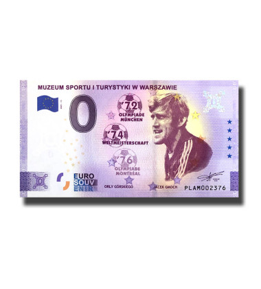 0 Euro Souvenir Banknote Muzeum Sportu I Turystyki W Warszawie Poland PLAM 2021-11