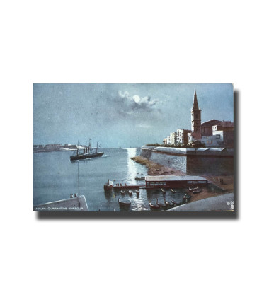 Malta Postcard Tucks Quarantine Harbour Used With Stamp Divided Back