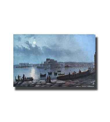 Malta Postcard Tucks Grand Harbour Used With Stamp Divided Back V2