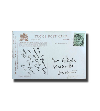 Malta Postcard Tucks Custom House Used With Stamp Divided Back V2