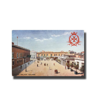 Malta Postcard Tucks Palace Square Used With Stamp Divided Back