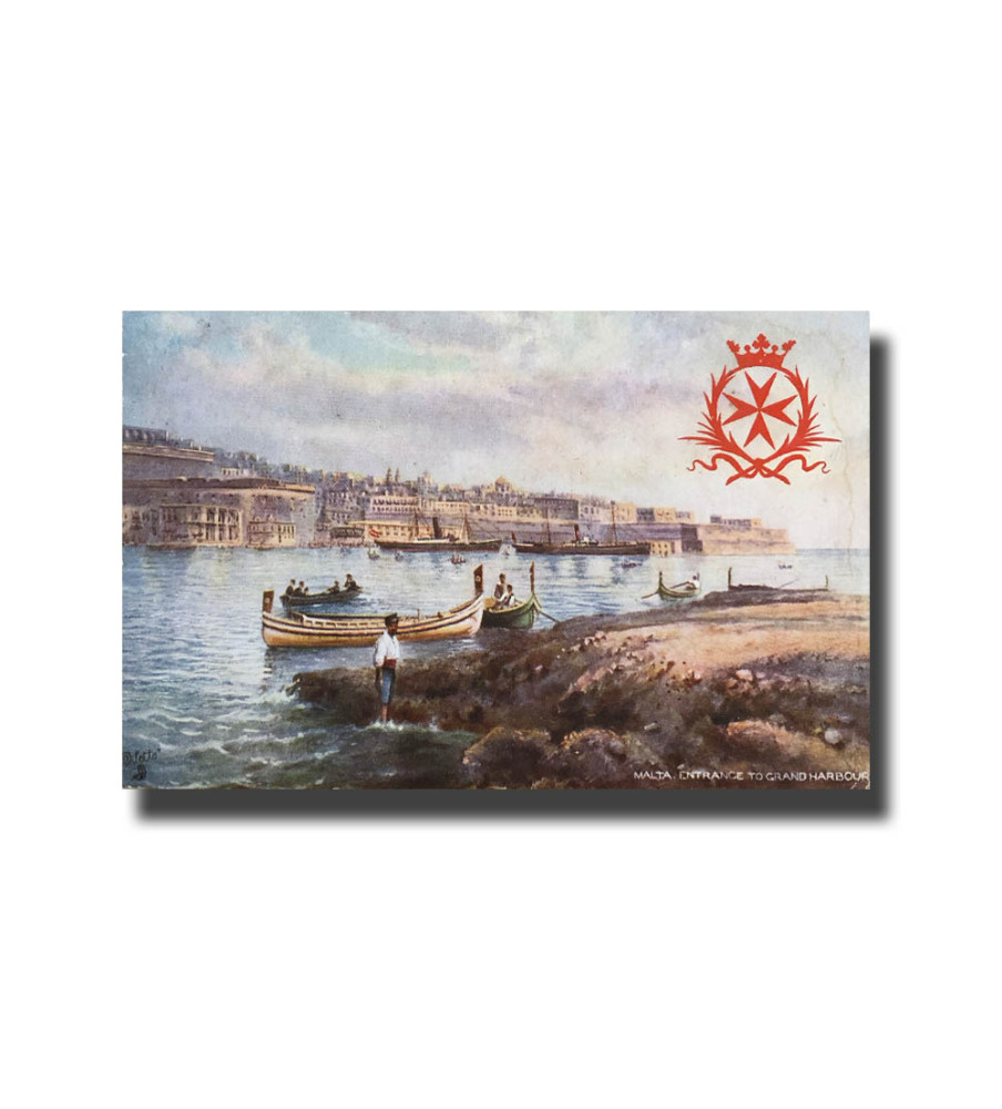 Malta Postcard Tucks Entrance To Grand Harbour Used Divided Back