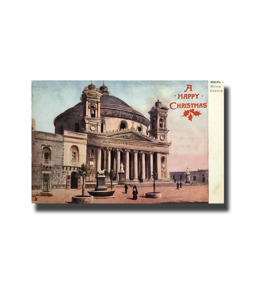 Malta Postcard Tucks Musta Church Happy Christmas New Unused Divided Back