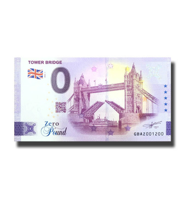 0 Pound Souvenir Banknote Tower Bridge United Kingdom GBAZ 2022-1