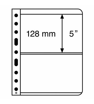 Leuchtturm Plastic Pockets Vario, 2 Way Division, Black Film