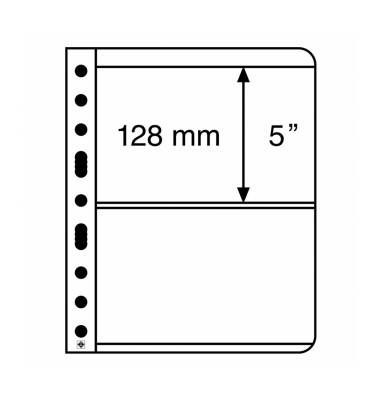 Leuchtturm Plastic Pockets Vario, 2 Way Division, Black Film