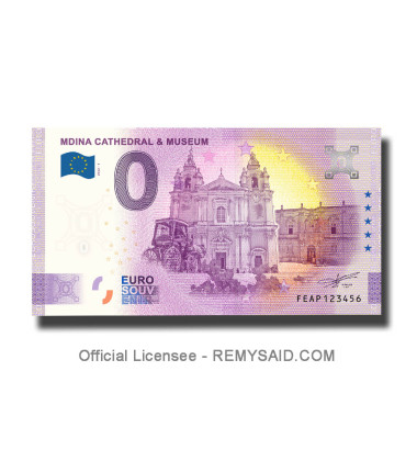 0 Euro Souvenir Banknote Mdina Cathedral & Museum Malta FEAP 2022-1