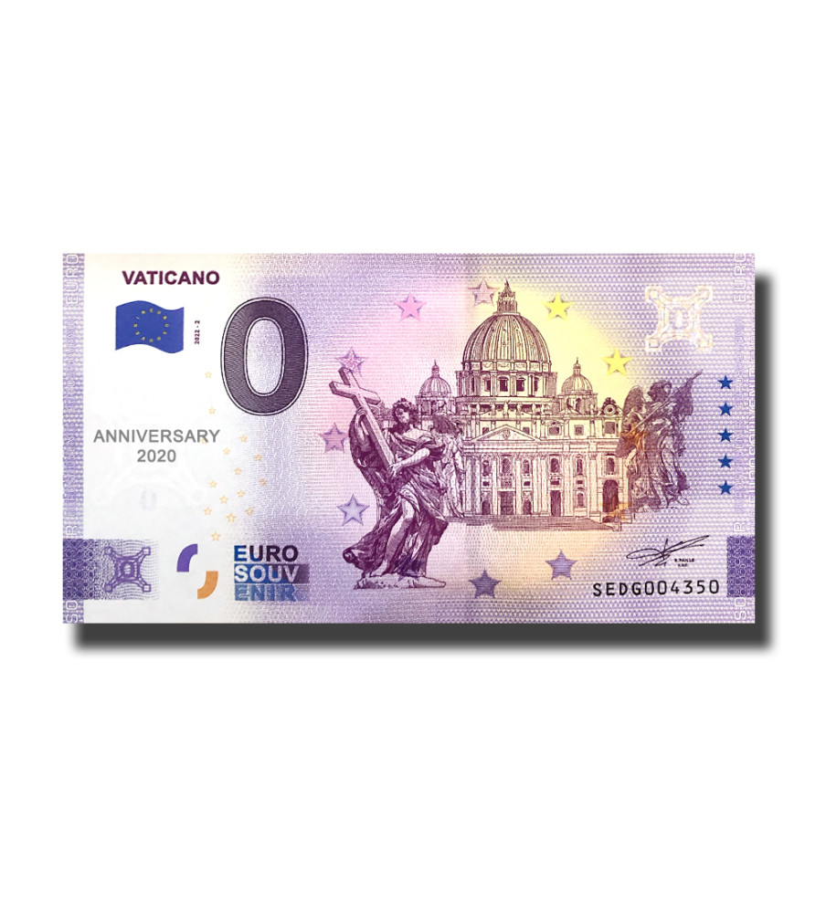 Anniversary 0 Euro Souvenir Banknote Vaticano Italy SEDG 2022-2