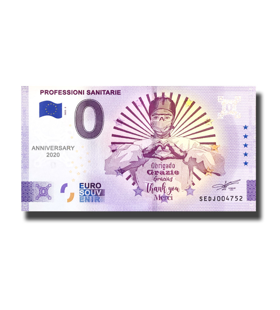 Anniversary 0 Euro Souvenir Banknote Professioni Sanitare Italy SEDJ 2022-2