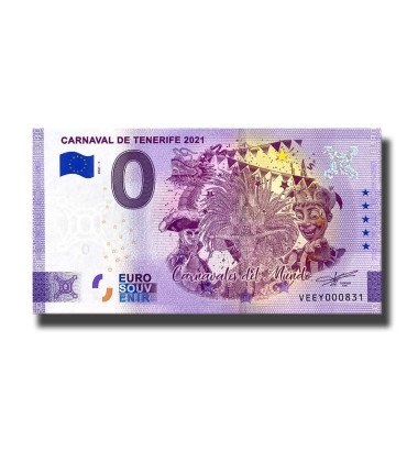 Anniversary 0 Euro Souvenir Banknote Carnival De Tenerife Spain VEEY 2021-1 Official Folder