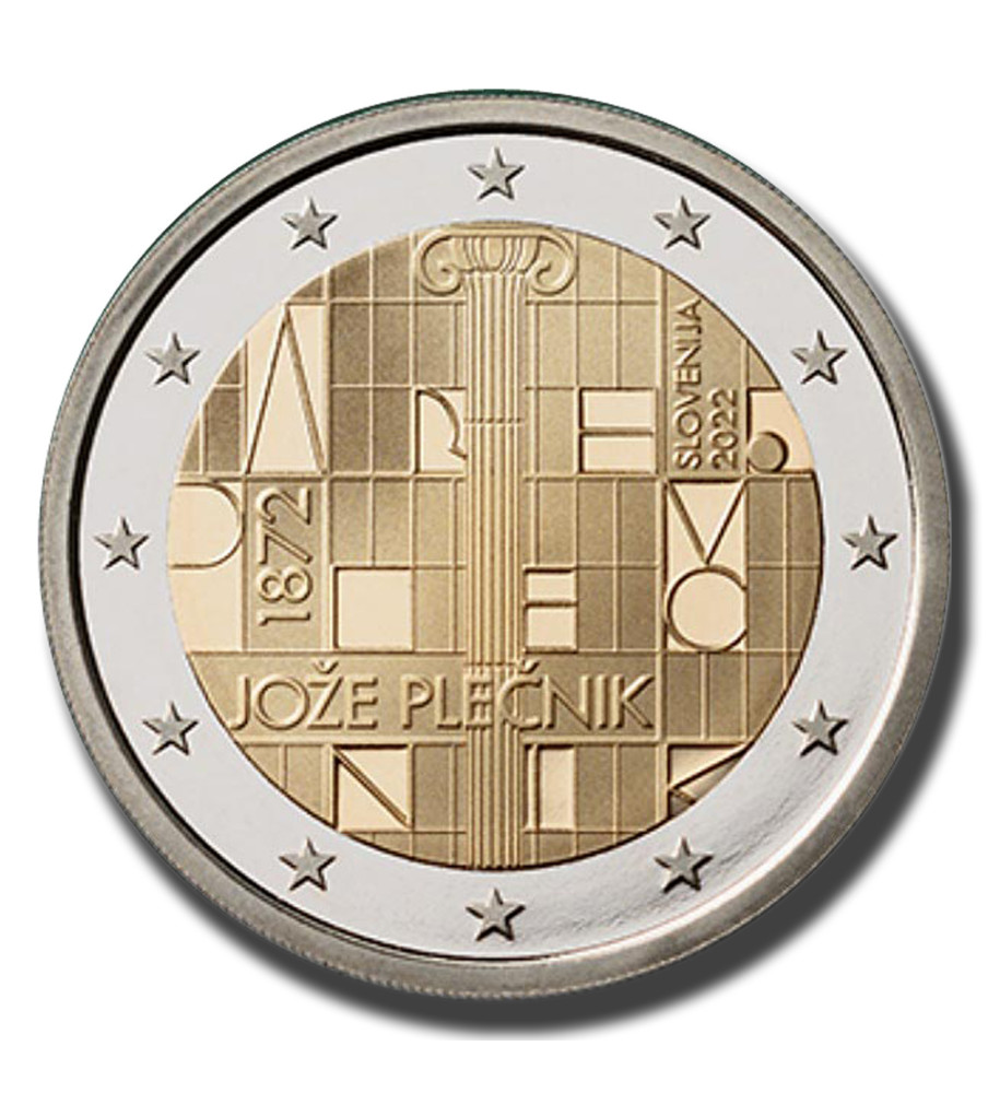 2022 Slovenia 150th Anniversary of Birth of Architect Jože Plečnik 2 Euro Coin