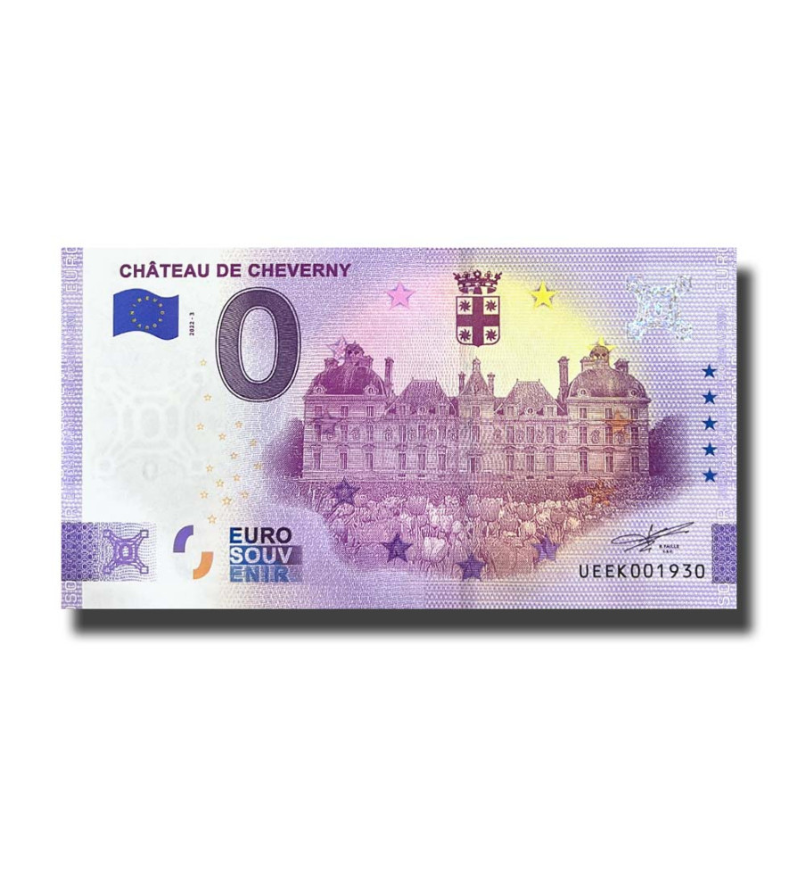 0 Euro Souvenir Banknote Chateau De Cheverny France UEEK 2022-3