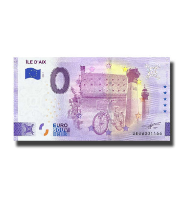 0 Euro Souvenir Banknote Ile D'Aix France UEUW 2022-1