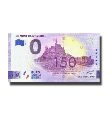 0 Euro Souvenir Banknote Le Mont Saint Michel France UEWD 2022-2