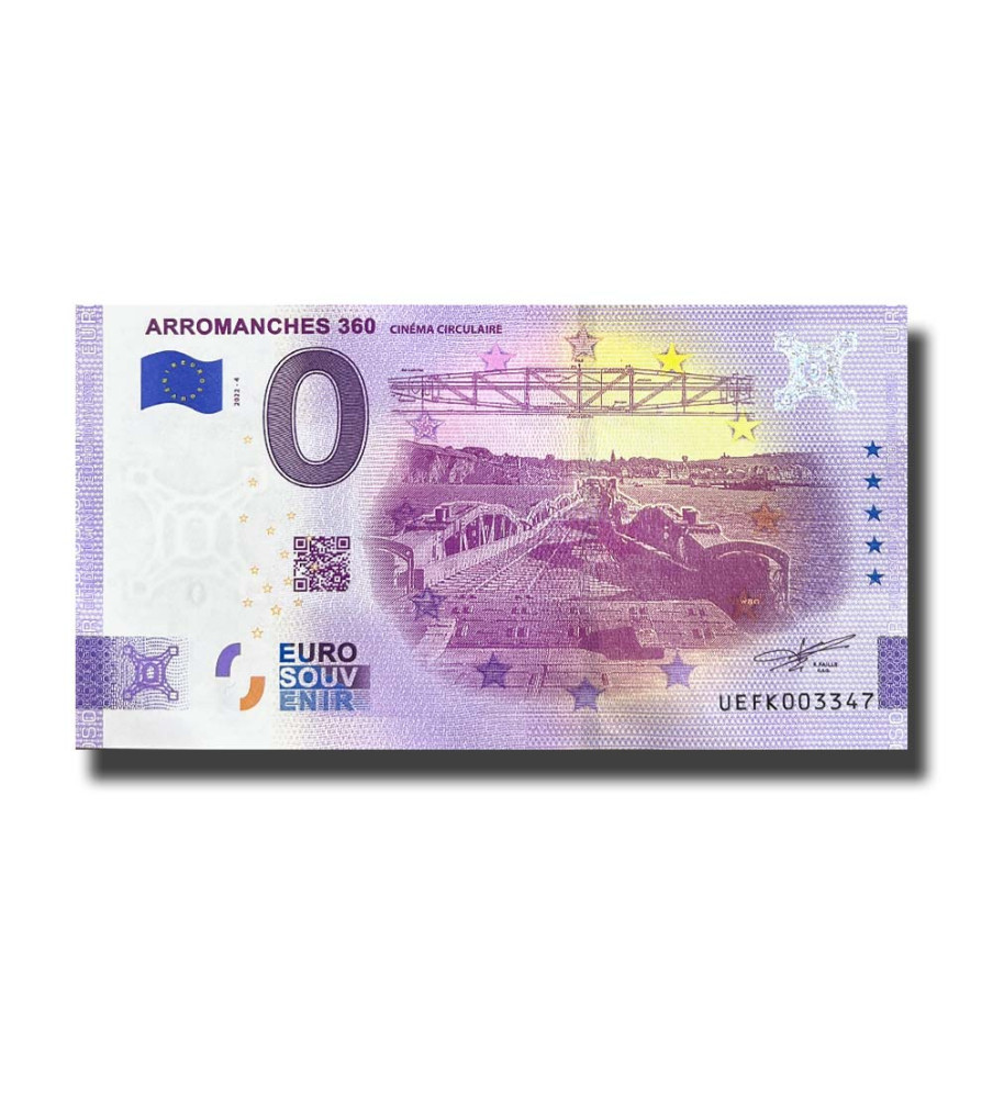 0 Euro Souvenir Banknote Arromanches 360 France UEFK 2022-4