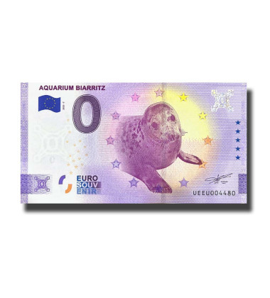 0 Euro Souvenir Banknote Aquarium Biarritz France France UEEU 2022-7