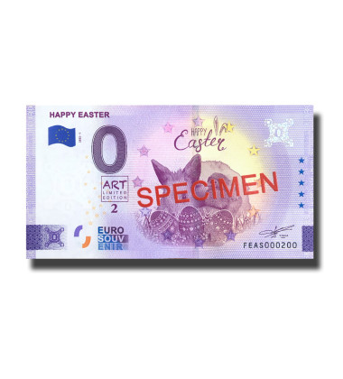 0 Euro Souvenir Banknote Happy Easter SPECIMEN Malta FEAS 2022-1