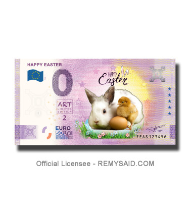 0 Euro Souvenir Banknote Happy Easter Colour Malta FEAS 2022-1