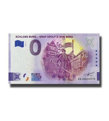 0 Euro Souvenir Banknote Schloss Burg - Graf Adolf II Von Berg Germany XEJG 2022-15