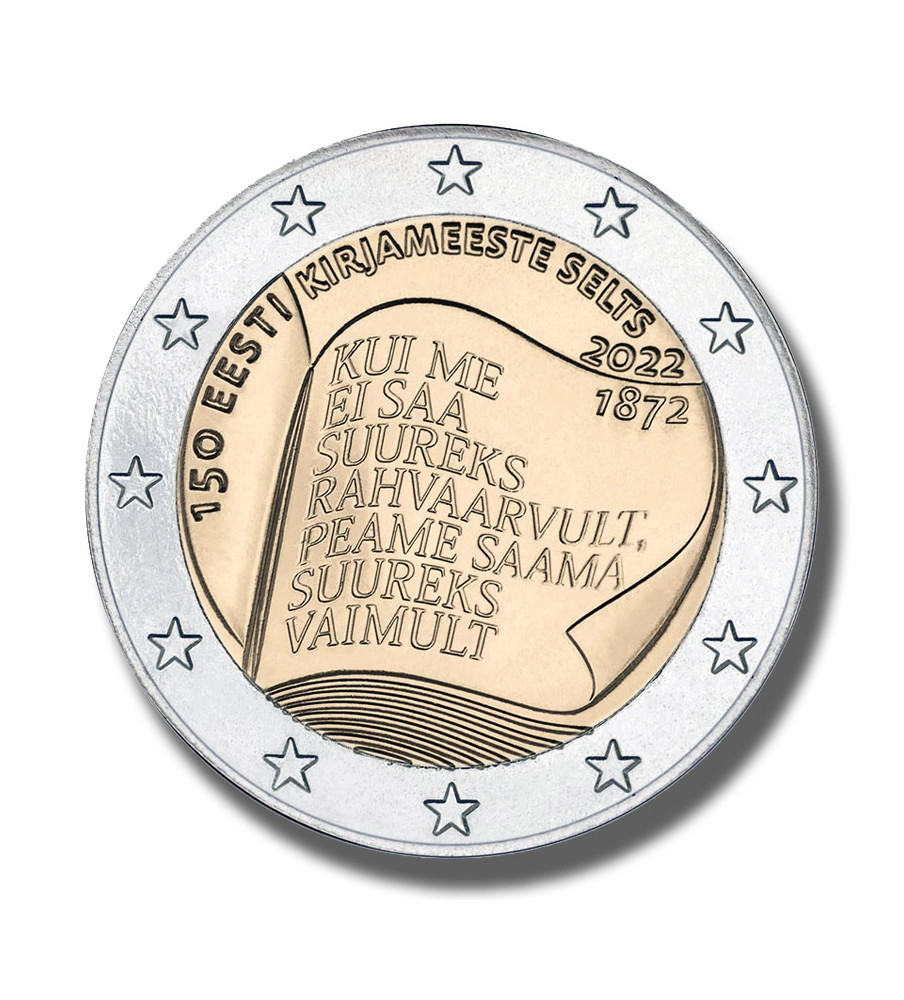 2022 Estonia 150th Anniversary Estonian Literary Society 2 Euro Coin