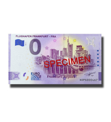 0 Euro Souvenir Banknote Flughafen Frankfurt FRA Specimen Germany XEPS 2022-3