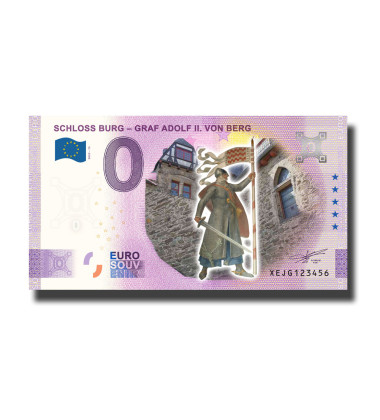 0 Euro Souvenir Banknote Schloss Burg - Graf Adolf II Von Berg Colour Germany XEJG 2022-15