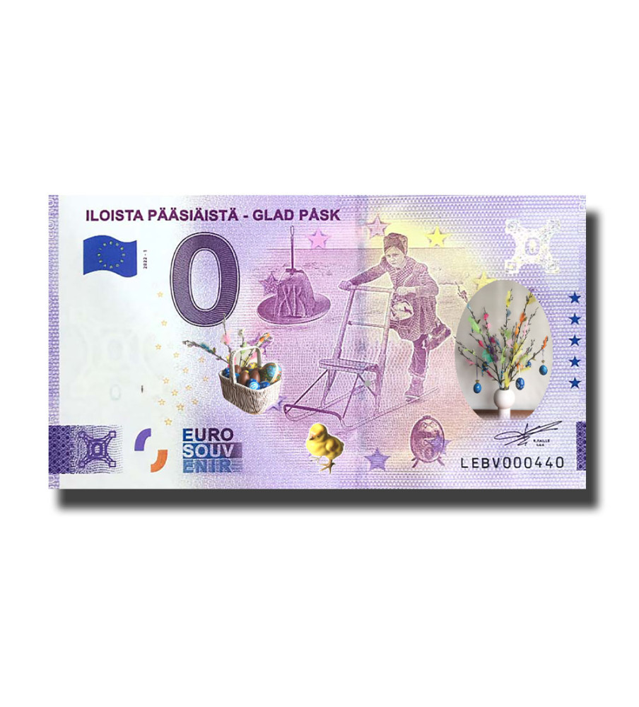 0 Euro Souvenir Banknote Glad Pask Colour Finland LEBV 2022-1