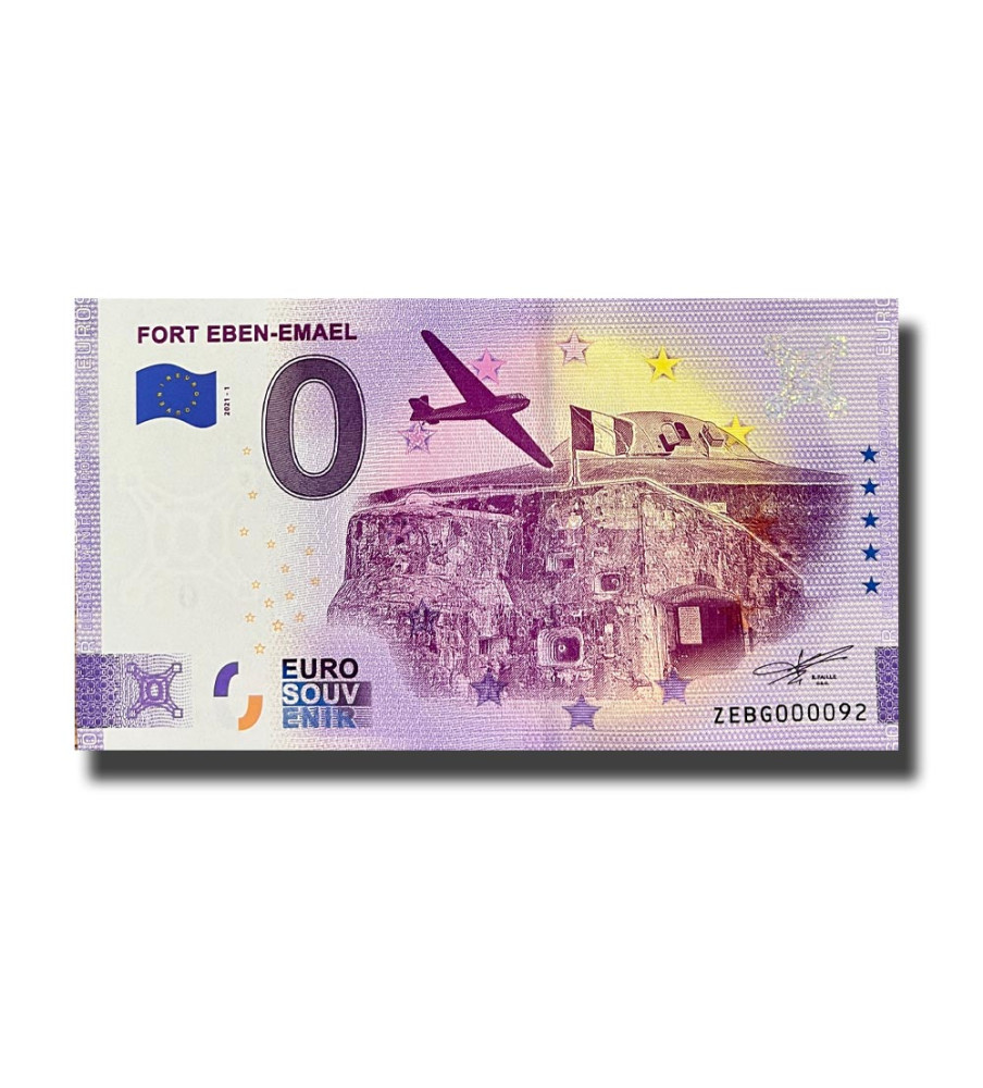 0 Euro Souvenir Banknote Fort Eben Emael Belgium ZEBG 2021-1