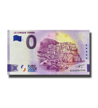 0 Euro Souvenir Banknote Le Cinque Terre Italy SEEA 2022-1