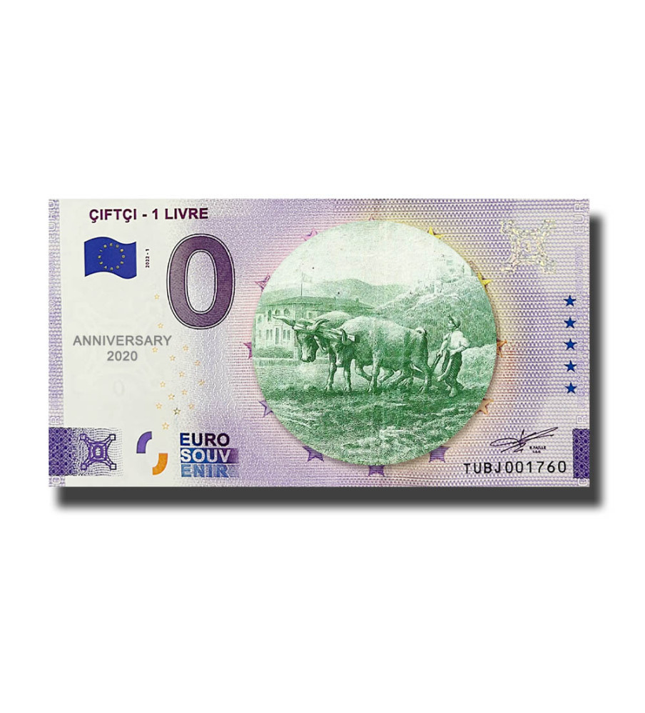 Anniversary 0 Euro Souvenir Banknote CIFTCI - 1 LIVRE COLOUR TURKEY TUBJ 2022-1