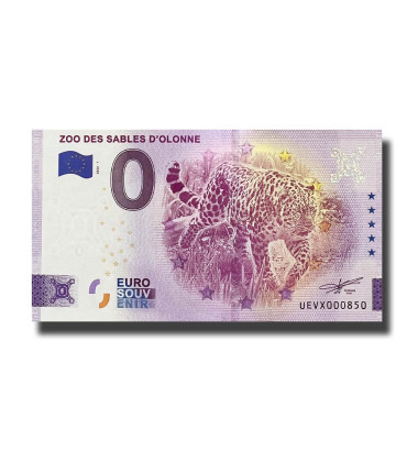 0 Euro Souvenir Banknote Zoo Des Sables D'Olonne France UEVX 2022-1