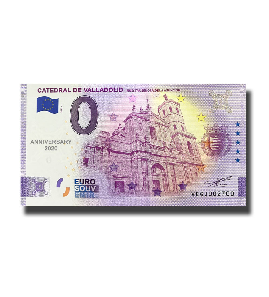 Anniversary 0 Euro Souvenir Banknote  Catedral De Valladolid Spain VEGJ 2022-1