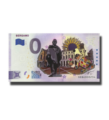 0 Euro Souvenir Banknote Bergamo Colour Italia SEBU 2022-2