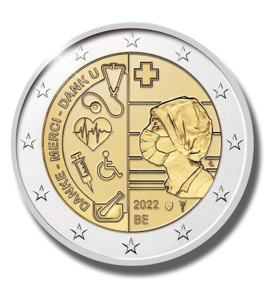 2022 Belgium Healthcare Workers 2 Euro Coin in Coincard