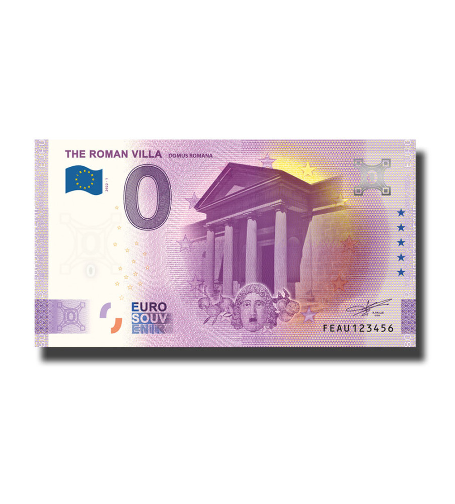 0 Euro Souvenir Banknote The Roman Villa Malta FEAU 2022-1